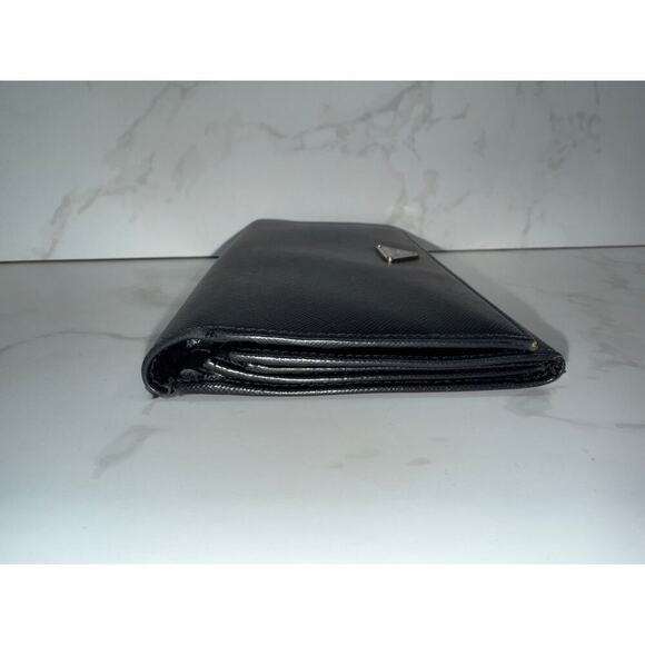 Prada Saffiano Continental Flap Wallet in Black - Picture 7 of 12